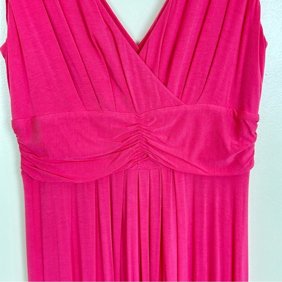 LOFT Coral Pink Comfortable Jersey Knit Empire Waist Maxi Dress, Petite Size M - Picture 4 of 12